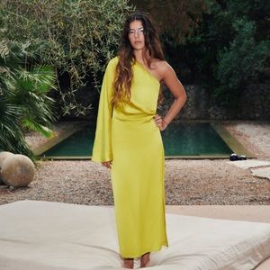 NWT Zara One Shoulder Satin Dress